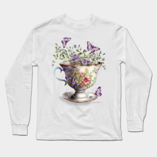 Floral Teacup Collection F Long Sleeve T-Shirt